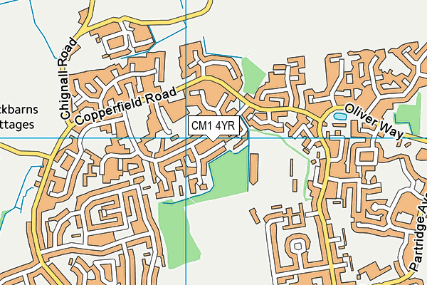 CM1 4YR map - OS VectorMap District (Ordnance Survey)