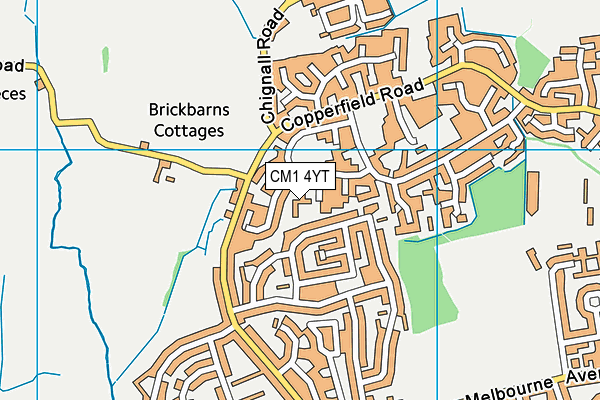 CM1 4YT map - OS VectorMap District (Ordnance Survey)