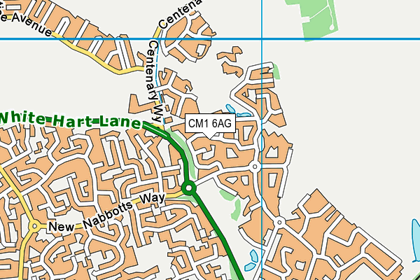 CM1 6AG map - OS VectorMap District (Ordnance Survey)