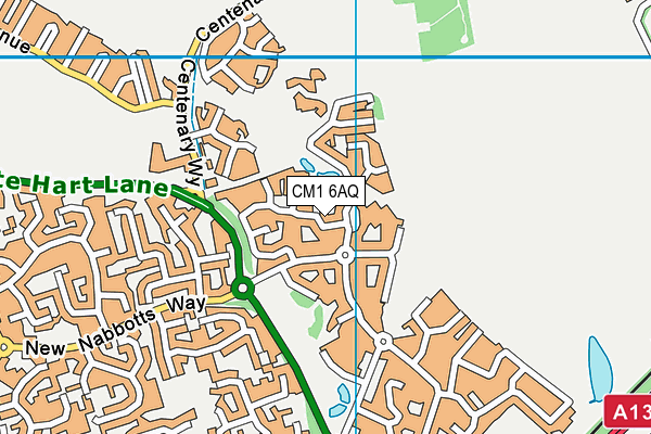 CM1 6AQ map - OS VectorMap District (Ordnance Survey)