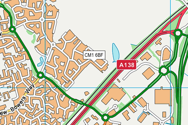 CM1 6BF map - OS VectorMap District (Ordnance Survey)