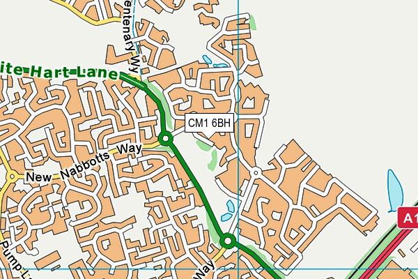 CM1 6BH map - OS VectorMap District (Ordnance Survey)