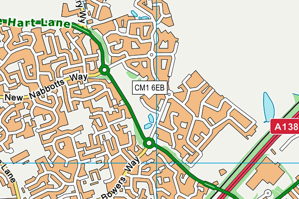 CM1 6EB map - OS VectorMap District (Ordnance Survey)