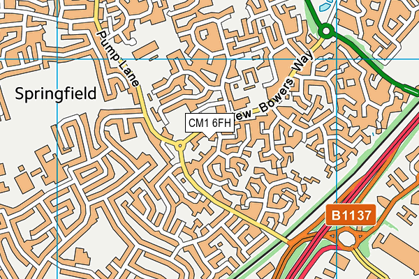CM1 6FH map - OS VectorMap District (Ordnance Survey)