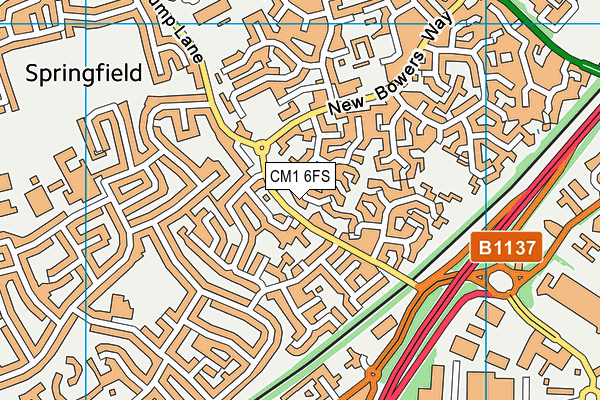 CM1 6FS map - OS VectorMap District (Ordnance Survey)