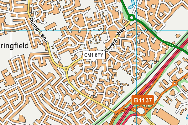 CM1 6FY map - OS VectorMap District (Ordnance Survey)