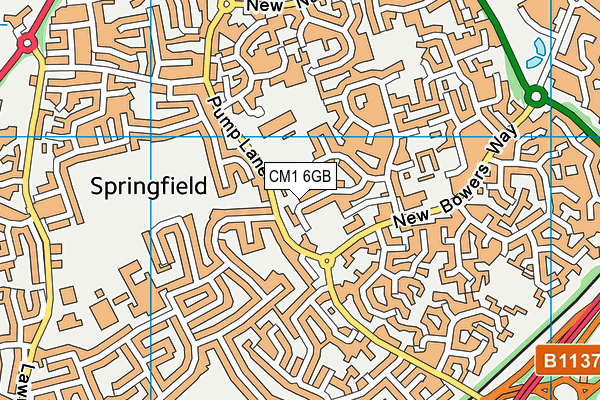 CM1 6GB map - OS VectorMap District (Ordnance Survey)