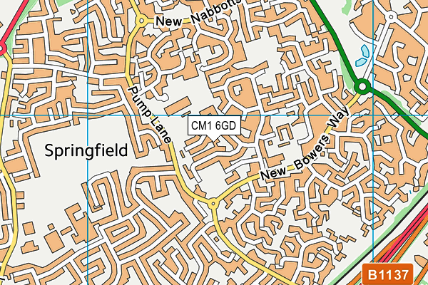 CM1 6GD map - OS VectorMap District (Ordnance Survey)