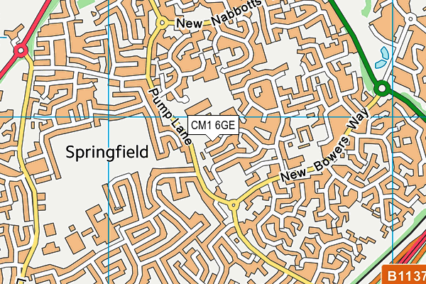 CM1 6GE map - OS VectorMap District (Ordnance Survey)