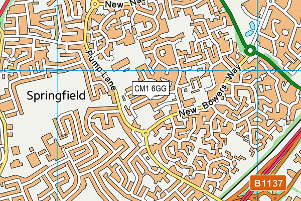 CM1 6GG map - OS VectorMap District (Ordnance Survey)