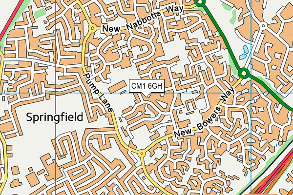 CM1 6GH map - OS VectorMap District (Ordnance Survey)