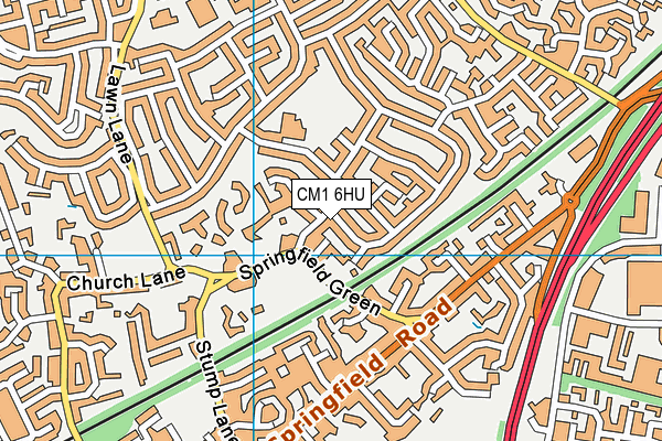 CM1 6HU map - OS VectorMap District (Ordnance Survey)
