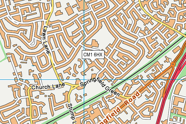 CM1 6HX map - OS VectorMap District (Ordnance Survey)