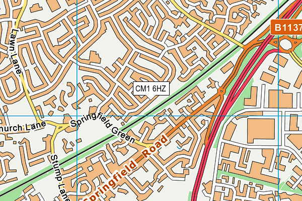 CM1 6HZ map - OS VectorMap District (Ordnance Survey)