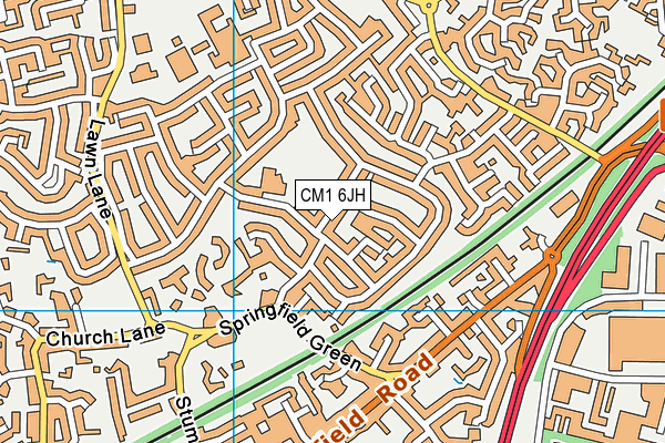 CM1 6JH map - OS VectorMap District (Ordnance Survey)