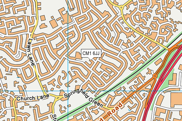 CM1 6JJ map - OS VectorMap District (Ordnance Survey)