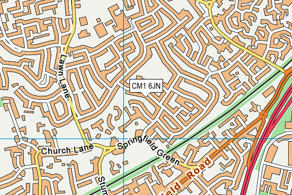 The Tyrrells School map (CM1 6JN) - OS VectorMap District (Ordnance Survey)