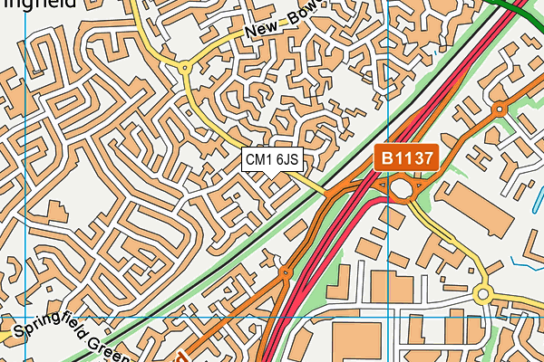 CM1 6JS map - OS VectorMap District (Ordnance Survey)