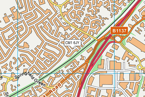 CM1 6JY map - OS VectorMap District (Ordnance Survey)