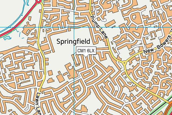 CM1 6LX map - OS VectorMap District (Ordnance Survey)