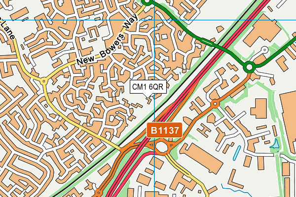 CM1 6QR map - OS VectorMap District (Ordnance Survey)