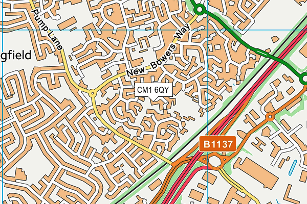 CM1 6QY map - OS VectorMap District (Ordnance Survey)