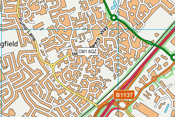 CM1 6QZ map - OS VectorMap District (Ordnance Survey)