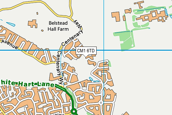 CM1 6TD map - OS VectorMap District (Ordnance Survey)