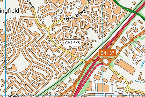 CM1 6XS map - OS VectorMap District (Ordnance Survey)