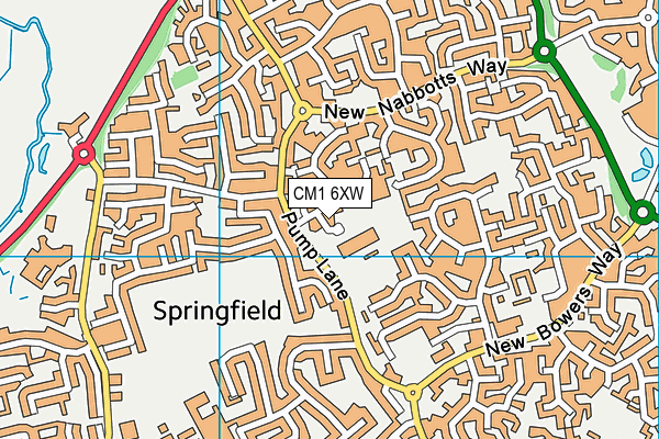 CM1 6XW map - OS VectorMap District (Ordnance Survey)