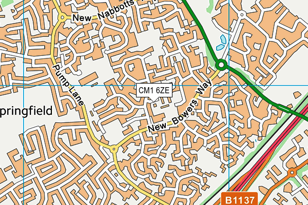 CM1 6ZE map - OS VectorMap District (Ordnance Survey)