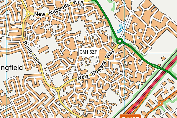 CM1 6ZF map - OS VectorMap District (Ordnance Survey)