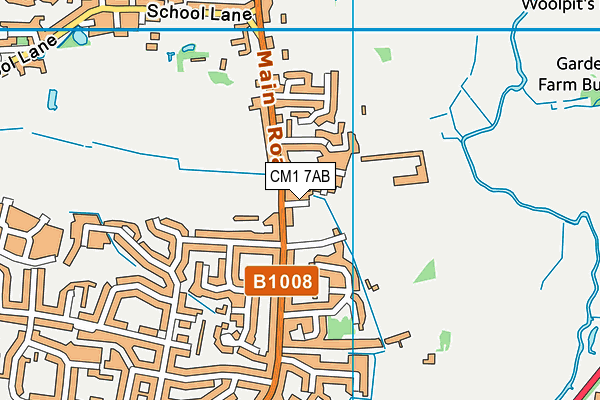 CM1 7AB map - OS VectorMap District (Ordnance Survey)