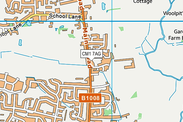 CM1 7AG map - OS VectorMap District (Ordnance Survey)
