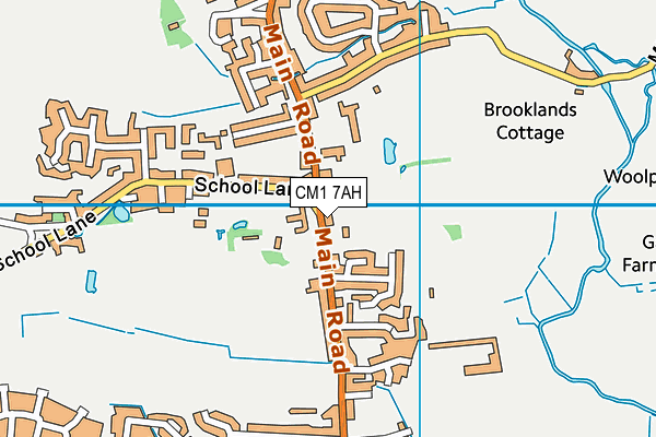 Broomfield Village Hall map (CM1 7AH) - OS VectorMap District (Ordnance Survey)