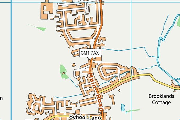 CM1 7AX map - OS VectorMap District (Ordnance Survey)