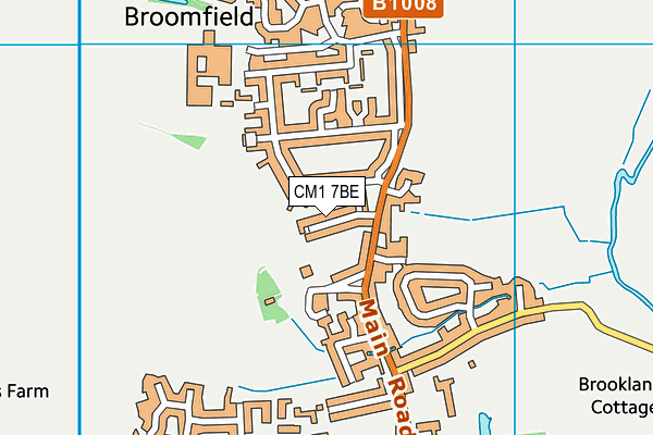 CM1 7BE map - OS VectorMap District (Ordnance Survey)