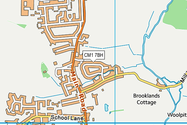 CM1 7BH map - OS VectorMap District (Ordnance Survey)