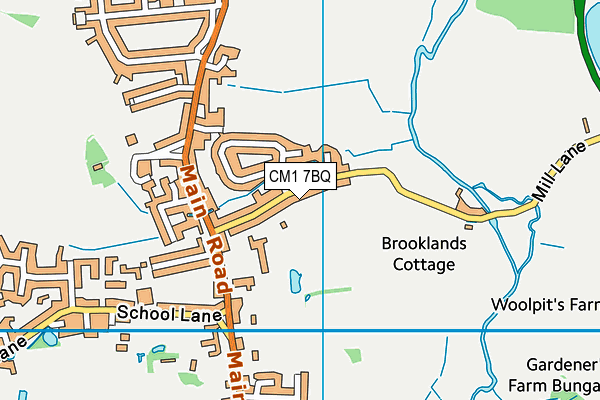 Broomfield Cricket Club map (CM1 7BQ) - OS VectorMap District (Ordnance Survey)