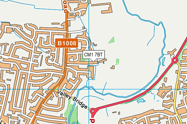 CM1 7BT map - OS VectorMap District (Ordnance Survey)