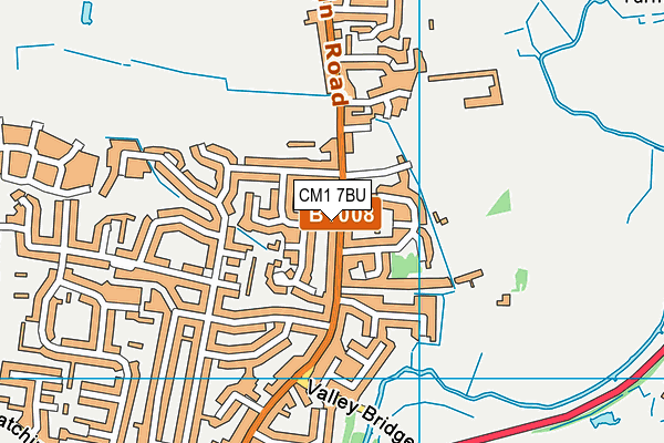 CM1 7BU map - OS VectorMap District (Ordnance Survey)