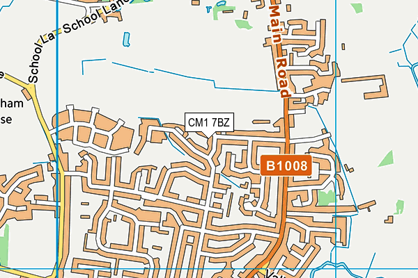 CM1 7BZ map - OS VectorMap District (Ordnance Survey)