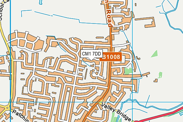 CM1 7DD map - OS VectorMap District (Ordnance Survey)