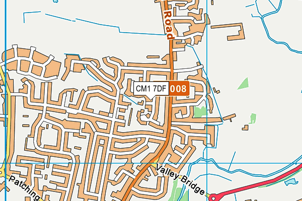 CM1 7DF map - OS VectorMap District (Ordnance Survey)