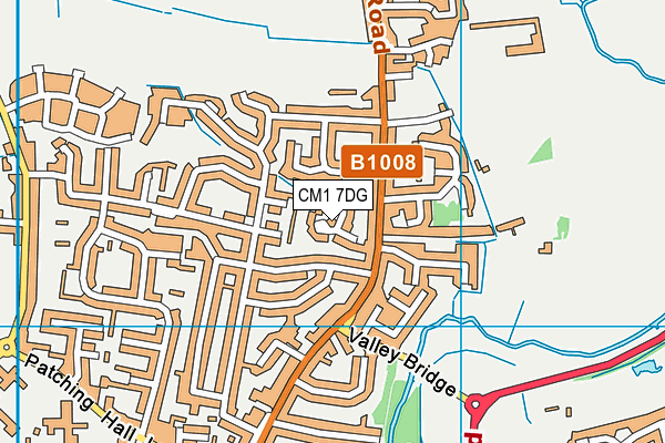 CM1 7DG map - OS VectorMap District (Ordnance Survey)