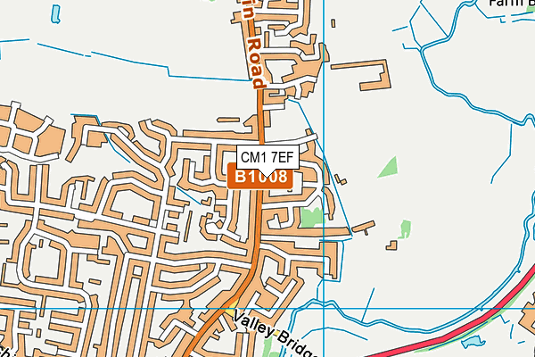 CM1 7EF map - OS VectorMap District (Ordnance Survey)