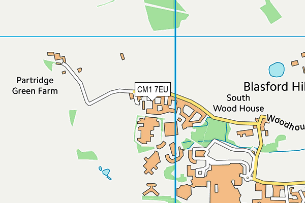 CM1 7EU map - OS VectorMap District (Ordnance Survey)