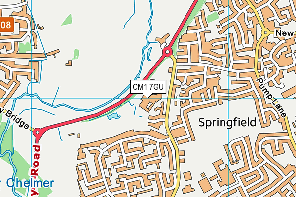 CM1 7GU map - OS VectorMap District (Ordnance Survey)