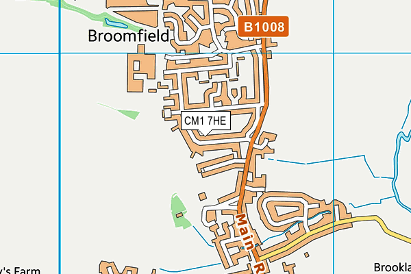 CM1 7HE map - OS VectorMap District (Ordnance Survey)