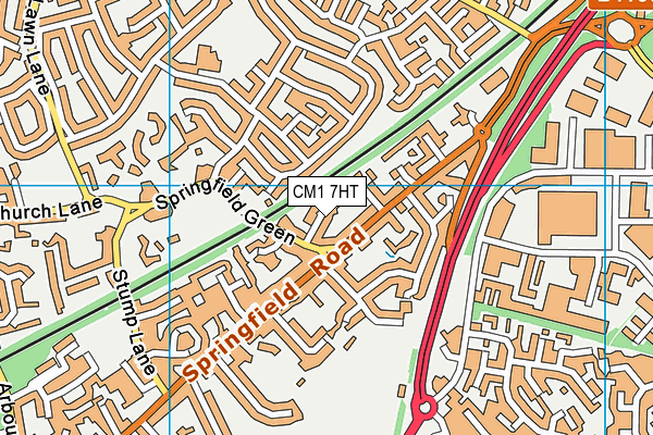 CM1 7HT map - OS VectorMap District (Ordnance Survey)